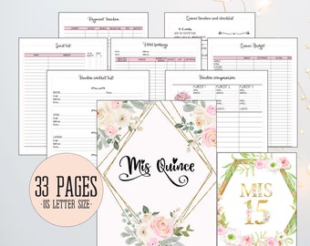 Quinceañera Planner, Quince Planning Checklist, Quinceañera Templates, Quinceañera Printable ...