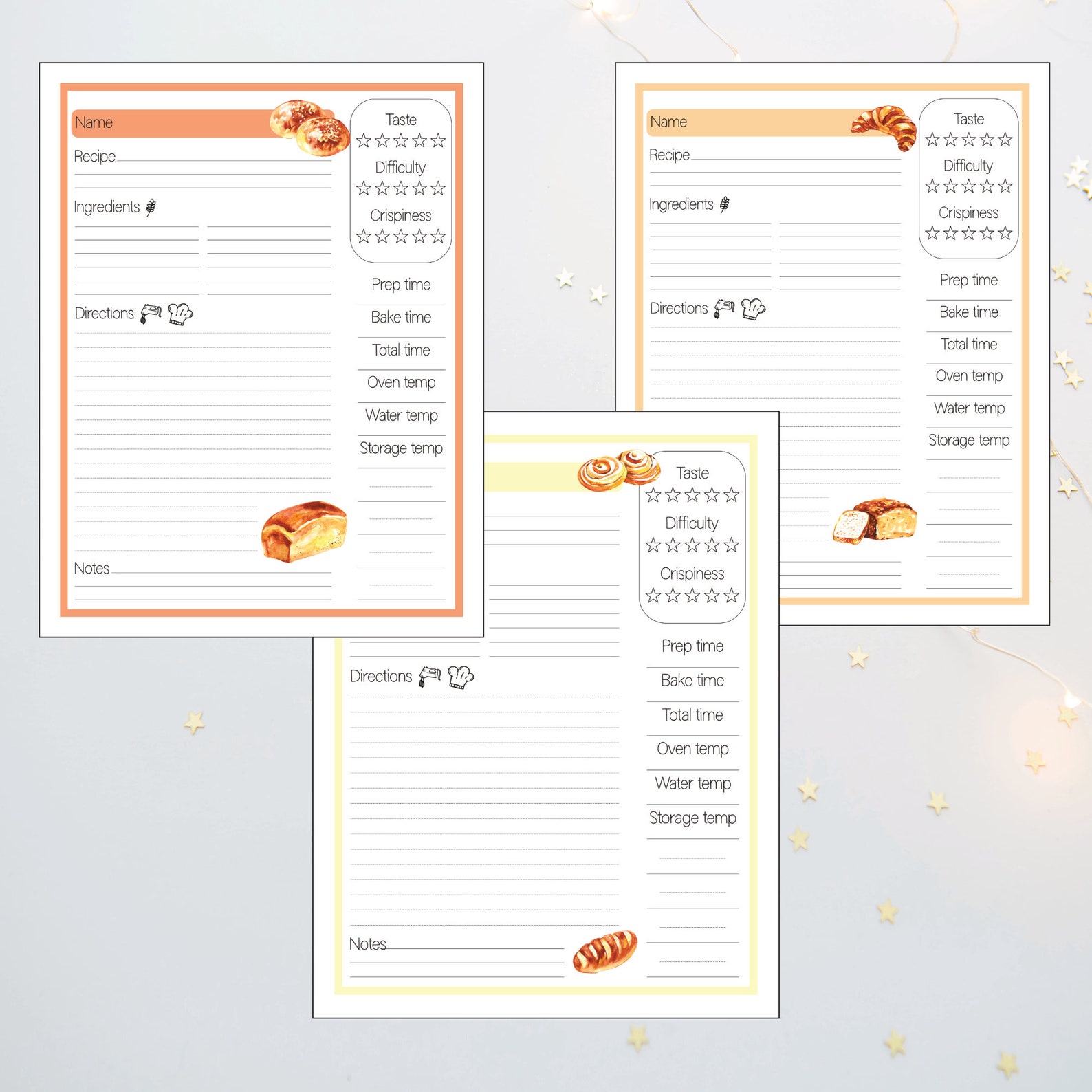 Bread Notes Bread Baking Recipes Log Homemade Bread Recipe Etsy