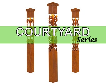 Daylight 2x2 Nightscaping® Courtyard Series - Daylight Design CorTen Steel Light Bollard