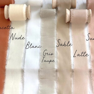 Frayed pure silk ribbon (les Terres)