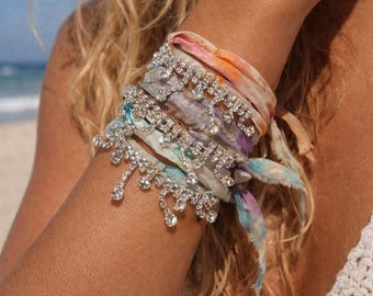 Riviera Bracelet - Tie-dye silk ribbon