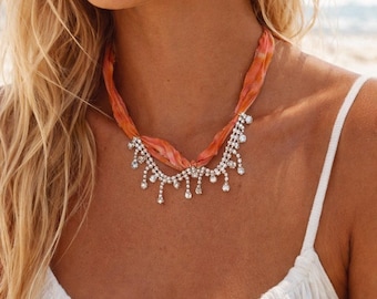 Princess Necklace - Tie-dye silk ribbon