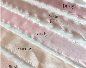 Frayed pure silk ribbon (the roses)