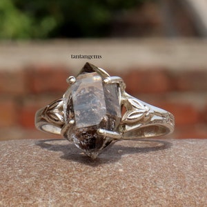 Herkimer Diamond 925 Silver Ring: Natural Gemstone Boho Jewelry