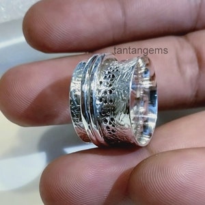 Handgemachte Sterling Silber Spinner Ring: Meditation Sorgen Ring