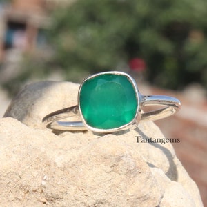 Green onyx Ring - 925 Silver Ring- Ring -Solitaire Ring -Handmade  Ring Onyx Ring Jewelery stone Ring - Onyx Silver Ring- wedding ring gift