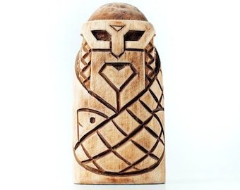 Wooden figurine - a god Njörðr. God of the fishing. Nordic god Njor. A chic Scandinavian Gift for him / Gift for her