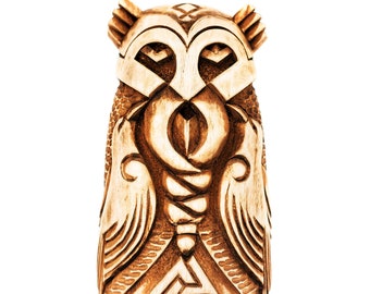 Odin statue made from Linden. Original hand carved Odin statuette