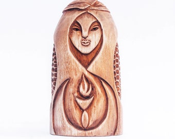 The Hecate. Wooden figurine - Hecate. Hand-carved wooden statue Hekate . Hecate statue from wood