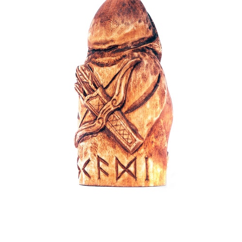 Skadi statuette hand made from Linden. Original hand carved Skadi statuette. sale Skadi goddess / Freyja goddess / Odin statue / Odin god