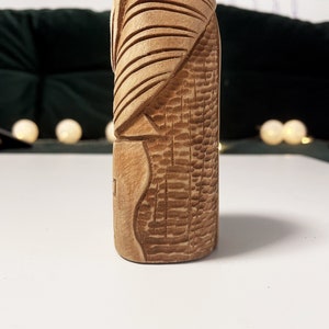 Anubis god handmade statuette. Ancient Egyptian religion. Anpu god. God of death from wood. Golden wolf Anubis image 3