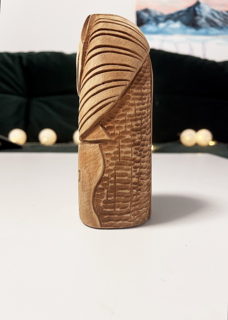 Anubis god handmade statuette. Ancient Egyptian religion. Anpu god. God of death from wood. Golden wolf Anubis image 3