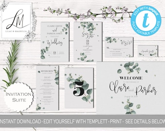 wedding invitation template etsy