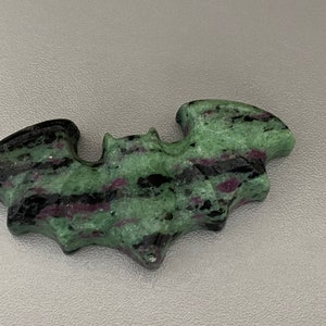 Ruby Zoisite Bat Carving