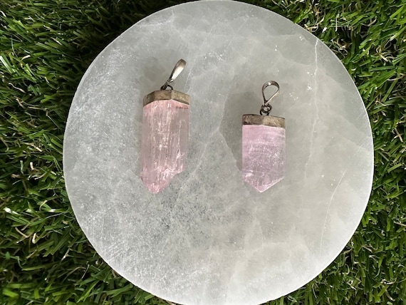 Kunzite Crystal Pendant, Heart & Love Stone