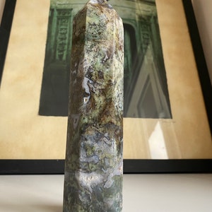 Large Moss Agate Tower