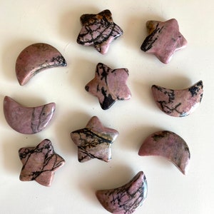 Rhodonite Star and Moon