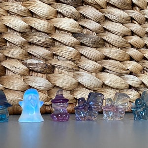 Mini Fluorite and Opalite Halloween Carving