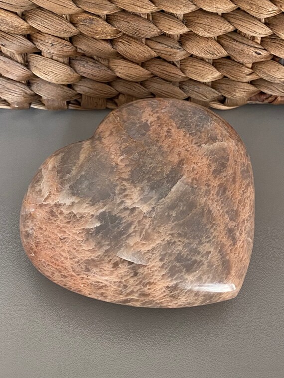 ピーチムーンストーンハート - Etsy 日本