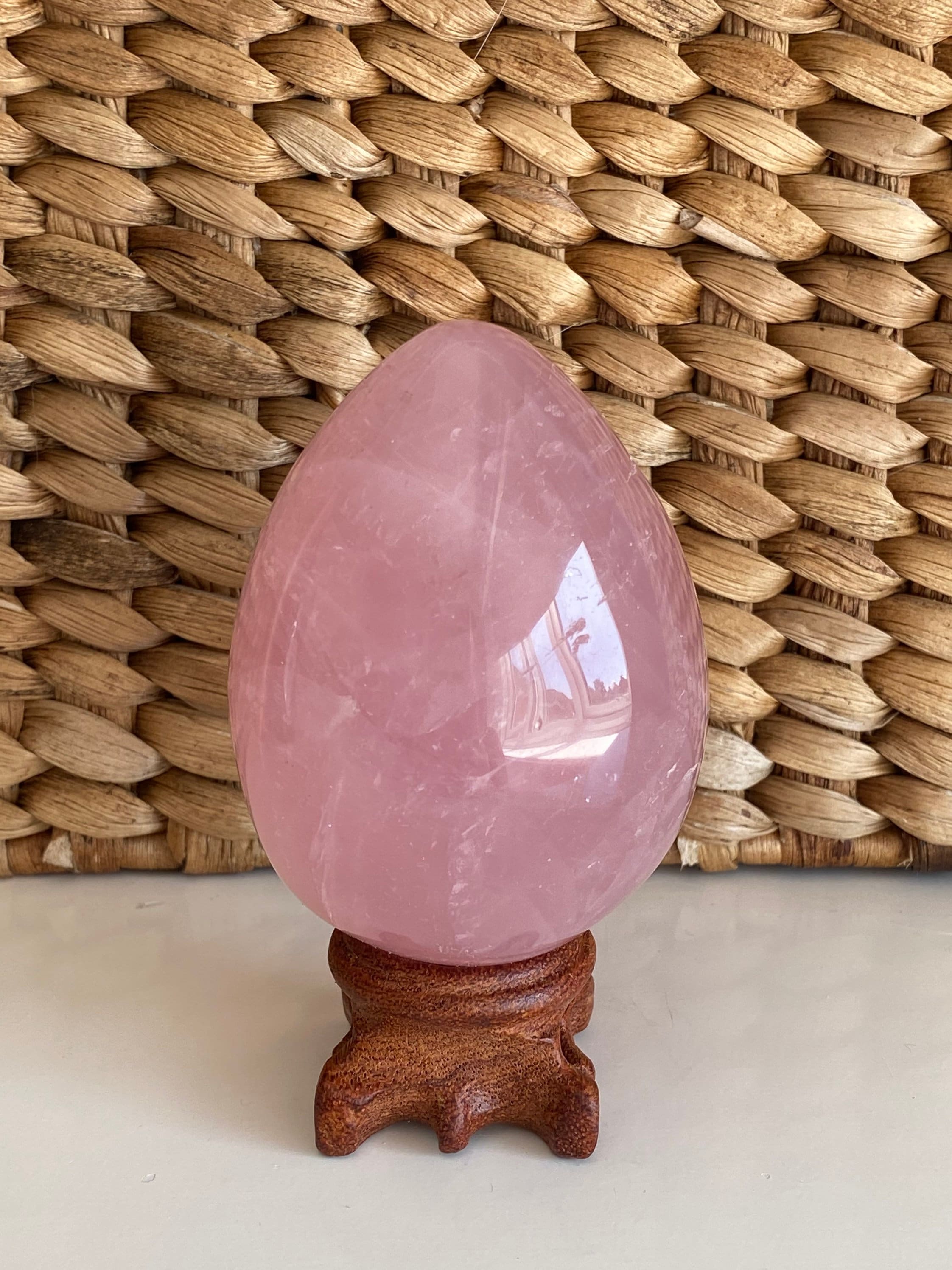 Rose Quartz Sphere Large Rose Quartz Crystal Egg 48mm Heart