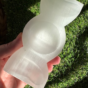 Triple Moon Selenite Bowl
