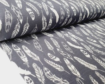 Jersey Pluma gris antracita Boho Vintage plumas