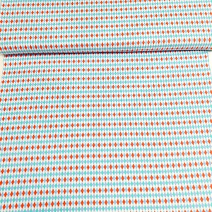 Cotton Mini Harlequin Mini Mikes turquoise red blue Michael Miller