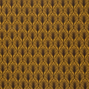 50 cm oilcloth coated cotton for sewing, washable leaves golden yellow