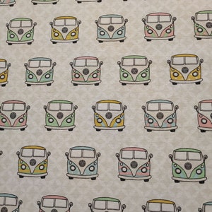 Decorative fabric VW Bulli, Van pastel