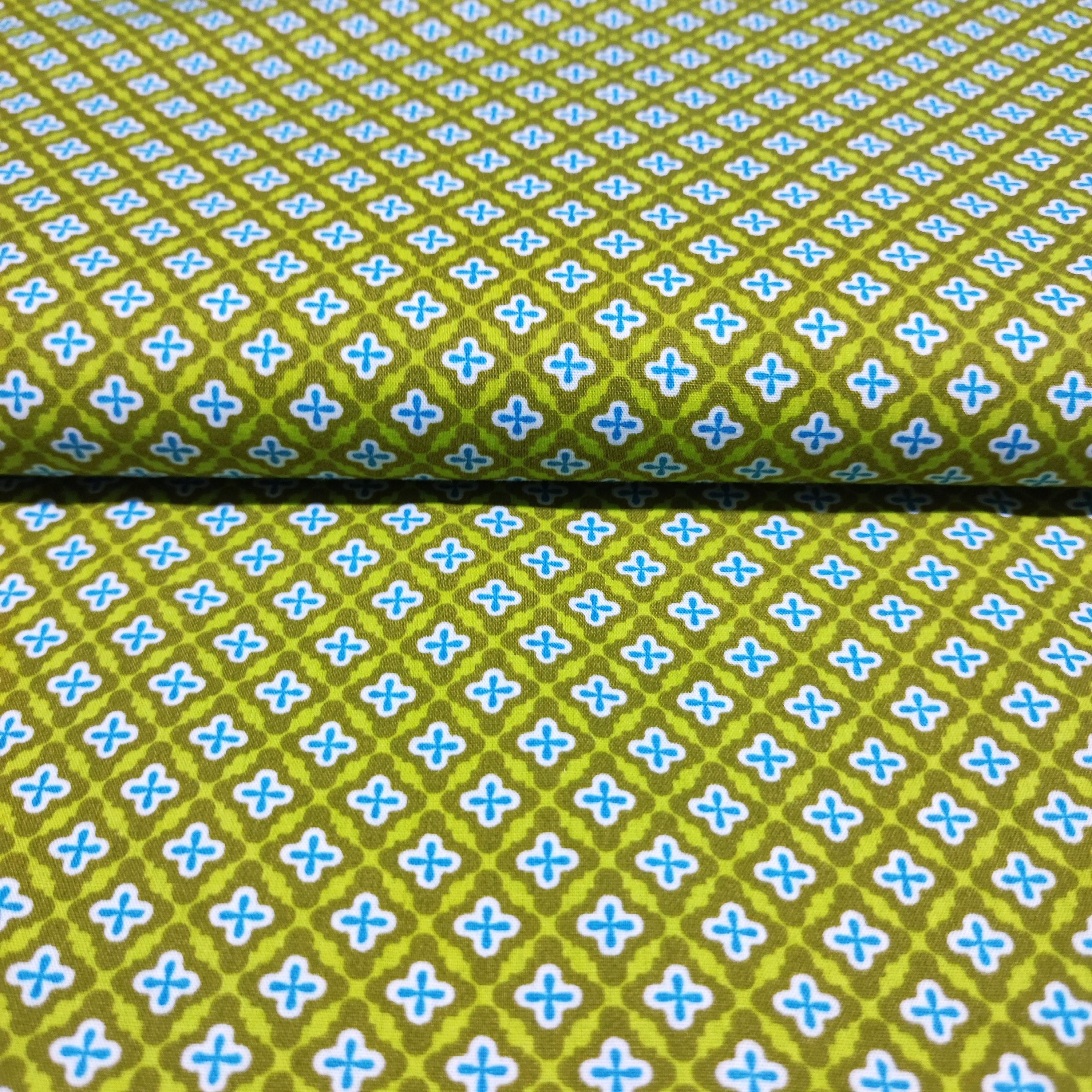 50 Cm Woven Fabric Happy by Hamburger Liebe, Hilco, Green, Olive