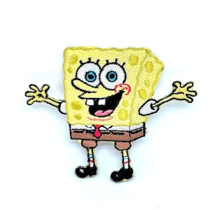 Może przedstawiać: Żółta postać z kreskówki z szerokim uśmiechem, w brązowym krawacie i brązowych spodenkach. Postać ma niebieskie oczy i macha obiema rękami.