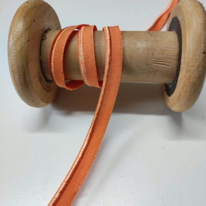 1m elastische Paspel, Jerseypaspel orange, 10mm breit Wäschespitze Gummi