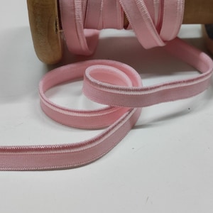 1m elastische Paspel, Jerseypaspel rosa, 10mm breit Wäschespitze Gummi