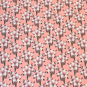 50 cm Cotton - Hello Ollie Art Gallery Flowers coral, apricot