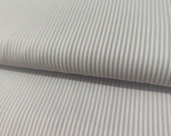 50 cm algodón rayado morado blanco rayas 1 mm