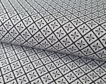 50 cm algodón gráfico Four Seasons David Textiles blanco y negro