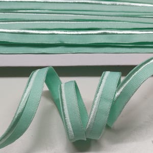 1m elastische Paspel, Jerseypaspel aqua, pastell, mint,  10mm breit Wäschespitze Gummi
