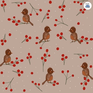 Tejido orgánico de 50 cm Pietbeeren Lillestoff pájaro
