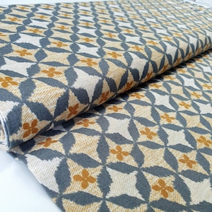 Cotton Wove is me grey mustard Michael Miller graphic
