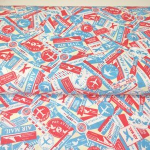 Webware Via Air Mail blue Cosmo Fabric