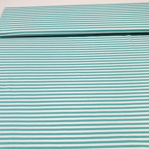 Organic striped jersey mint white Lillestoff