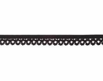 elastic lace black 20 mm wide laundry lace rubber