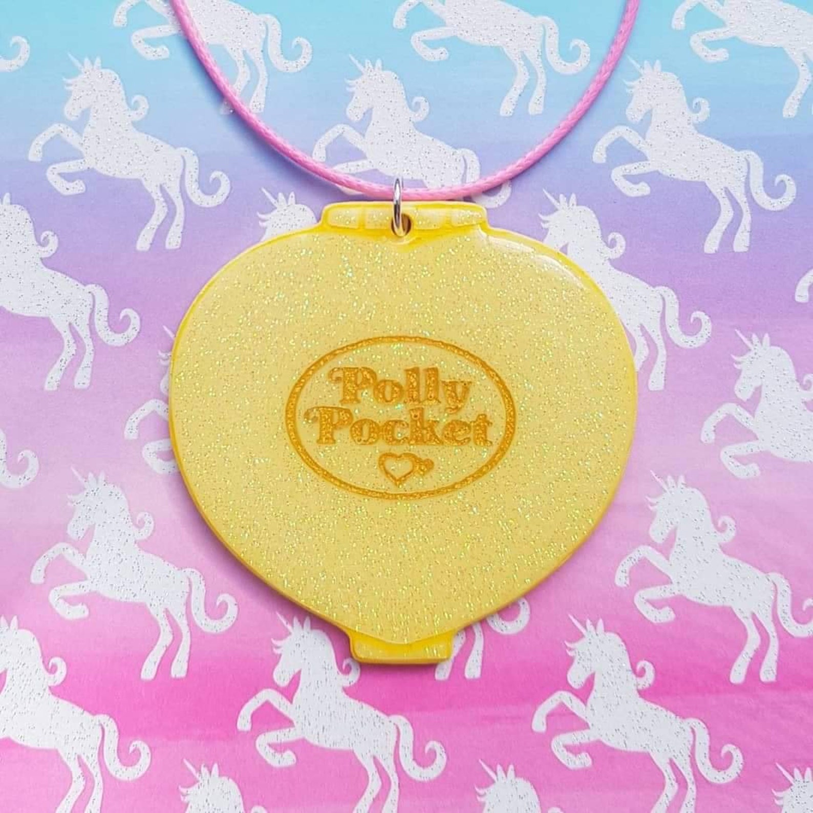 Vintage Polly Pocket heart pendant necklace Etsy