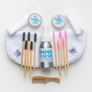 Dog Grooming Kit for eye tear stains | Puppy care package | Pet Tear Stain Remover | Happy Tears® | Dog Grooming Bundle | Dog owners gift