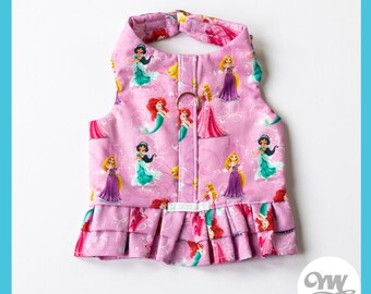 Pink Dog Harness with frill | Small Dog Harness Girl | Small Puppy luxury adjustable Dog harness | girly dog vest harness | Gift for Dog