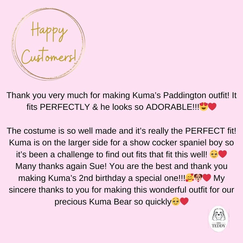 A review from Kuma's Mum for the Paddington Outfit.