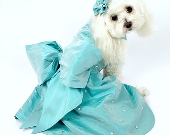 Wedding Attire for Small Pup | Small Dog Wedding Dress | Luxury Tulle Dog Dress | Designer Pet Outfit Tutu party dress costume