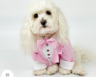 Small Dog Tuxedo for Wedding Attire | Pink Tuxedo for Dogs | Dog of the bride | Dog Wedding Suit | wedding attire for pets | dog owner