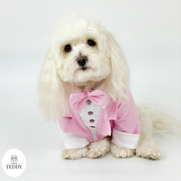 Small Dog Tuxedo for Wedding Attire | Pink Tuxedo for Dogs | Dog of the bride | Dog Wedding Suit | wedding attire for pets | dog owner