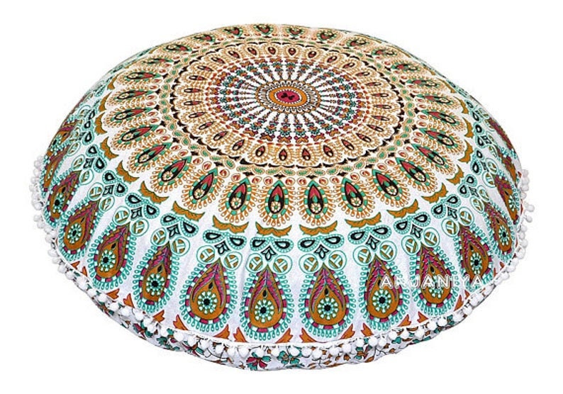 Floor Pillows Outdoor Cushions Mandala Pillow Outdoor Pouf Etsy